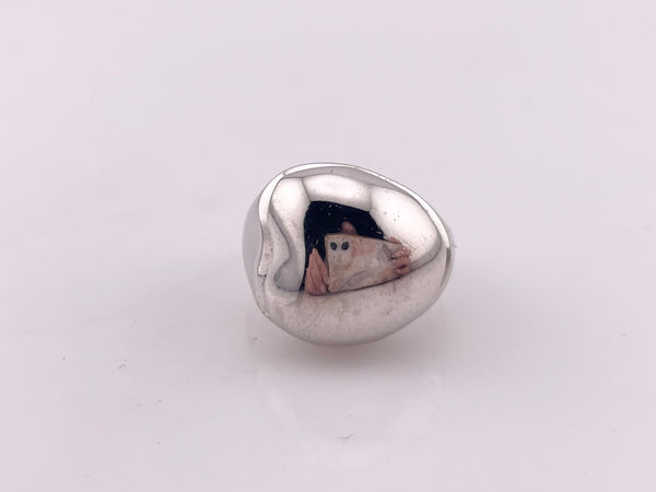 size 8.25 rhodium plated sterling silver stoneless chunky ring