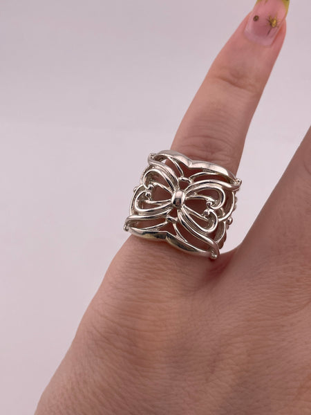 size 5 sterling silver stoneless filigree ring