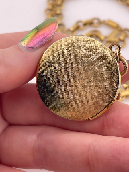 costume 1928 vintage faux pearl locket necklace