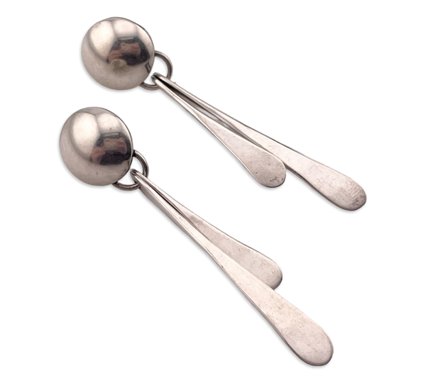 sterling silver stoneless fringe paddle post dangle earrings