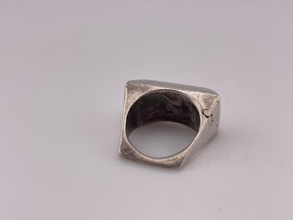 size 6.25 sterling silver chunky stoneless abstract ring