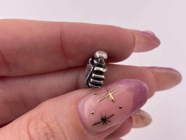 sterling silver crab bead pendant