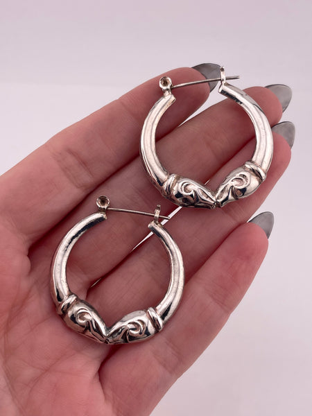 sterling silver kissing ram hoop earrings
