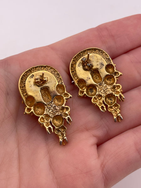 sterling silver gold plated stoneless post earrings