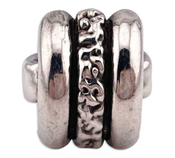 size 7.75 sterling silver electro-form textured ring