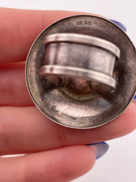 size 8 sterling silver MCM artisan Owe Johansson Findland modernist ring