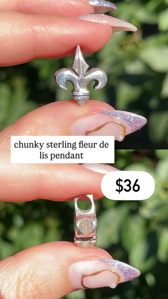 RESERVED PRIVATE LISTING -- sterling silver fleur de lis pendant A3