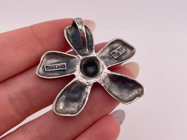 sterling silver Silpada textured flower pendant
