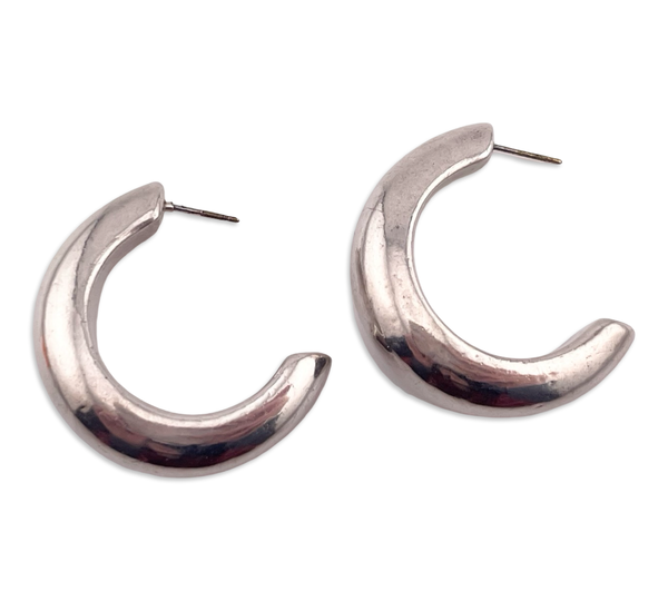 sterling silver electroform partial hoop post earrings *non-sterling posts*
