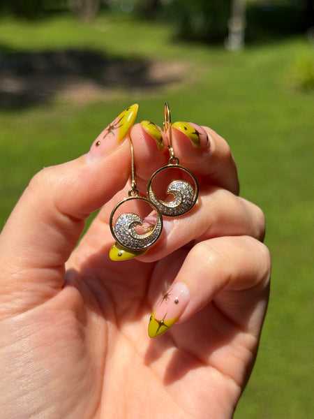 RESERVED PRIVATE LISTING -- sterling silver wave earrings D2