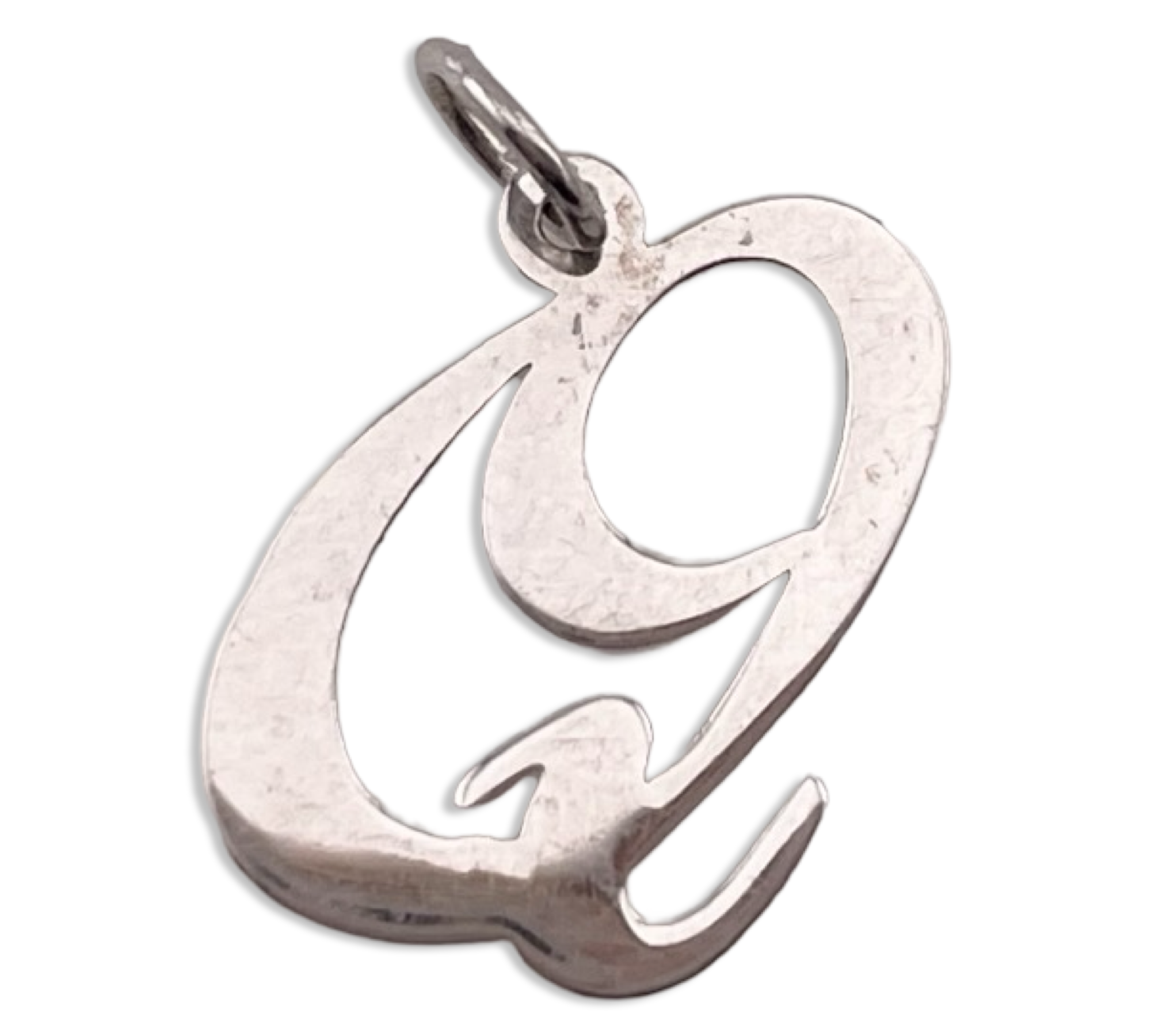 sterling silver 'Q' letter initial pendant