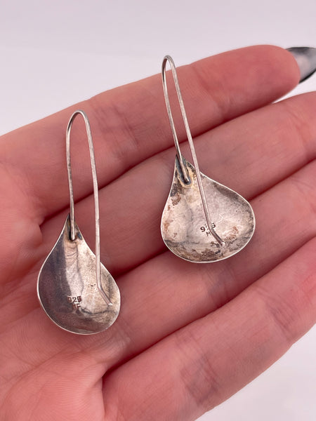 sterling silver onyx threader hook dangle earrings