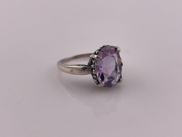 size 9 sterling silver Kabana faceted amethyst ring