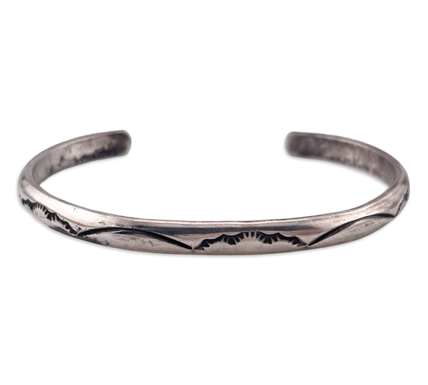sterling silver stamped stacking cuff bracelet