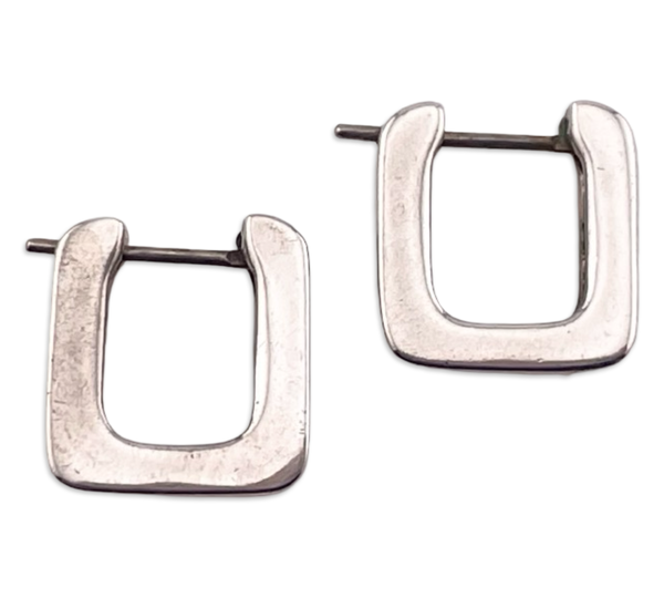 sterling silver square hoop earrings