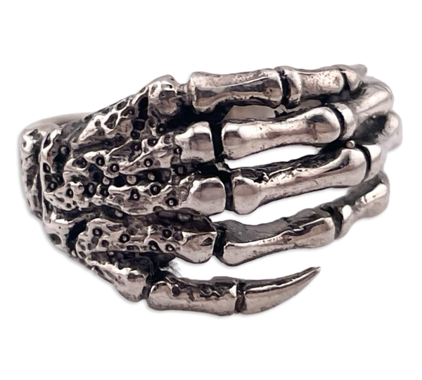 size 10.5 sterling silver skeleton hand ring