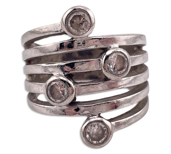 size 6 sterling silver rhinestone ring
