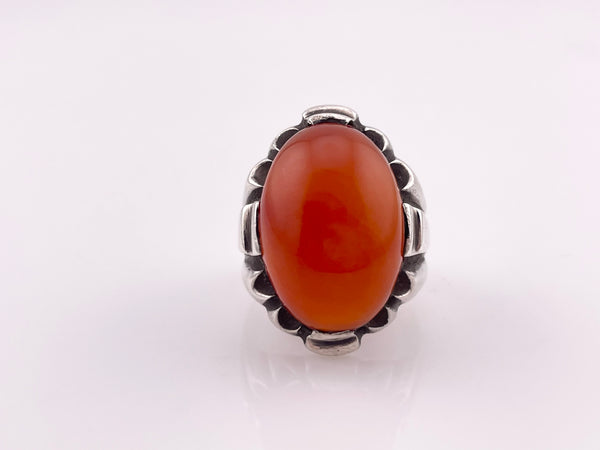 size 9 sterling silver large chunky carnelian ring