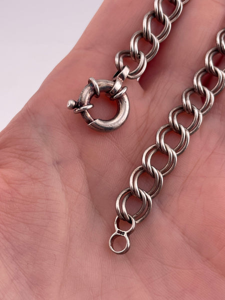 sterling silver 8-1/4" double link chain bracelet