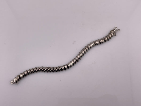 sterling silver rhodium plated 7" San Marco link bracelet