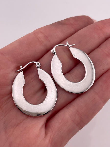 sterling silver flat hoop earrings