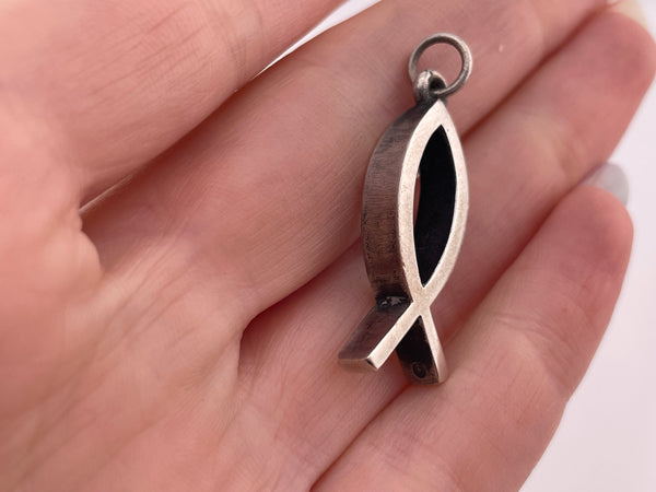 sterling silver James Avery Ichthus religious pendant