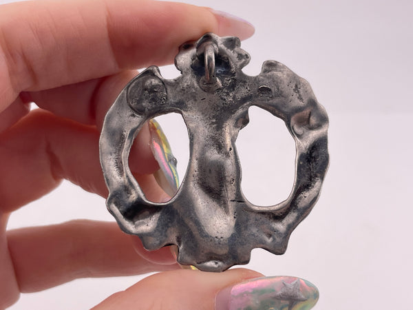 sterling silver Art Nouveau style woman pendant