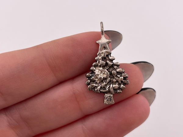 sterling silver Christmas tree pendant