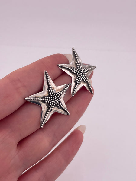sterling silver starfish post earrings