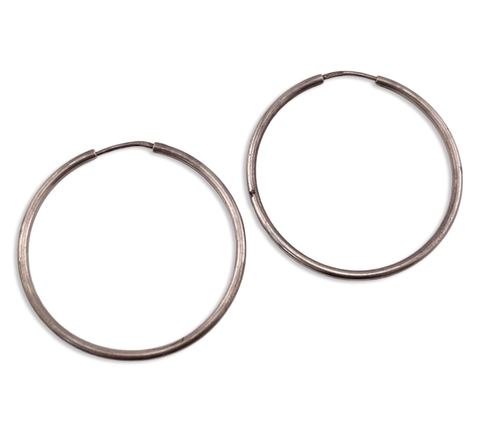 sterling silver 1 7/8" hoop earrings