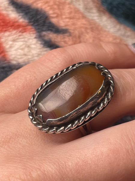 size 5.5 sterling silver agate ring