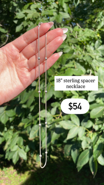 RESERVED PRIVATE LISTING -- sterling silver spacer necklace A25