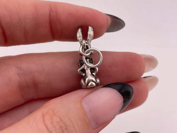 sterling silver 3D bunny rabbit pendant