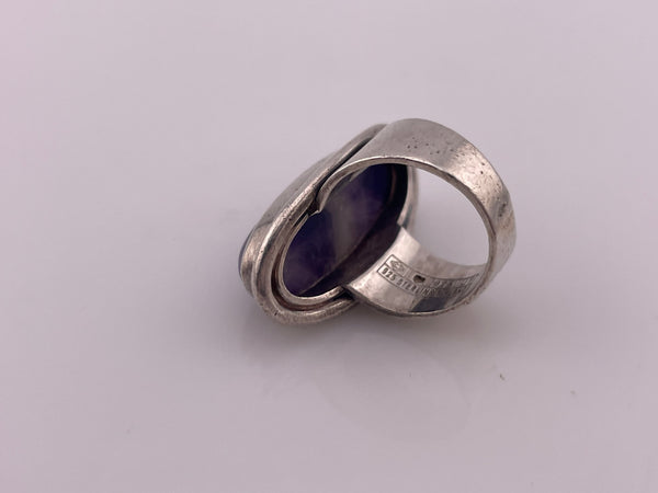 size 4.5 sterling silver Erik Granit amethyst modernist artisan ring