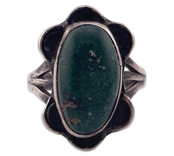 size 6 sterling silver green turquoise ring