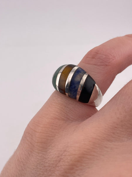 size 5.5 sterling silver multi-stone ring
