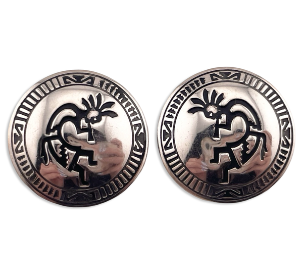 sterling silver Kokopelli post earrings