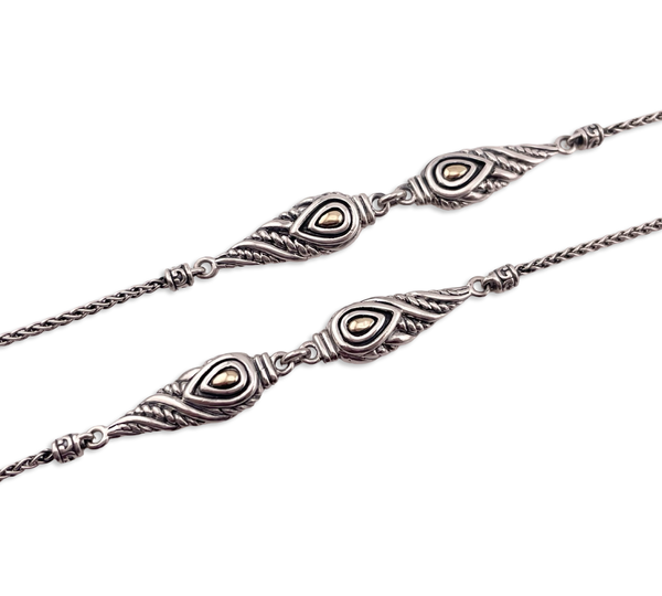 sterling silver & 14k gold JAI by John Hardy station layer necklace