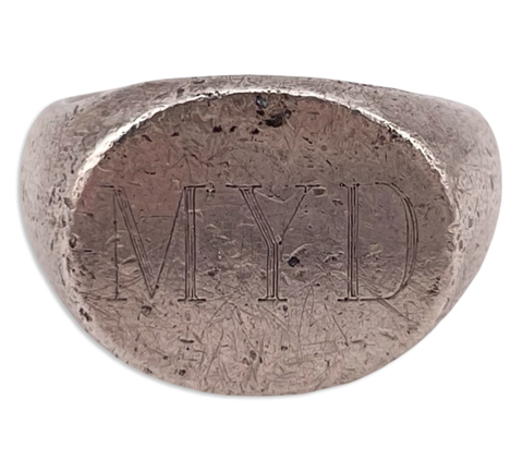 size 7 sterling silver very worn 'MYD' signet ring **AS IS**