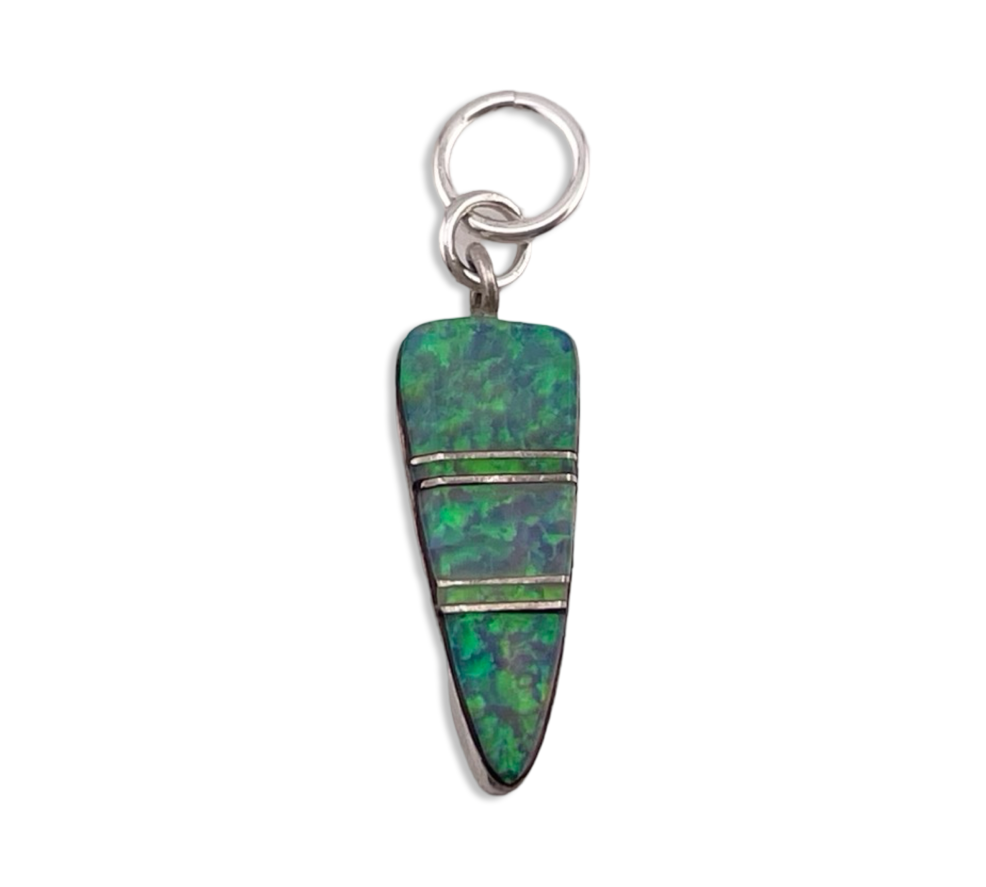 sterling silver lab opal pendant
