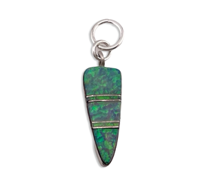 sterling silver lab opal pendant