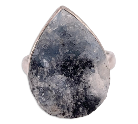 size 7.25 sterling silver raw quartz ring