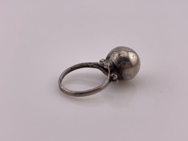 size 7.25 sterling silver stoneless sphere rattle ring **AS IS**