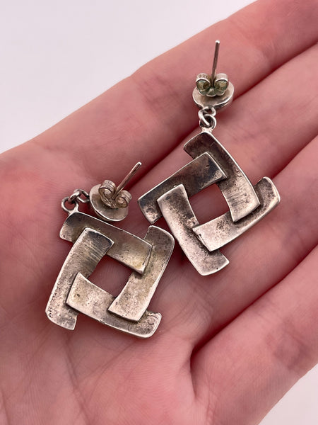 sterling silver stoneless post dangle earrings