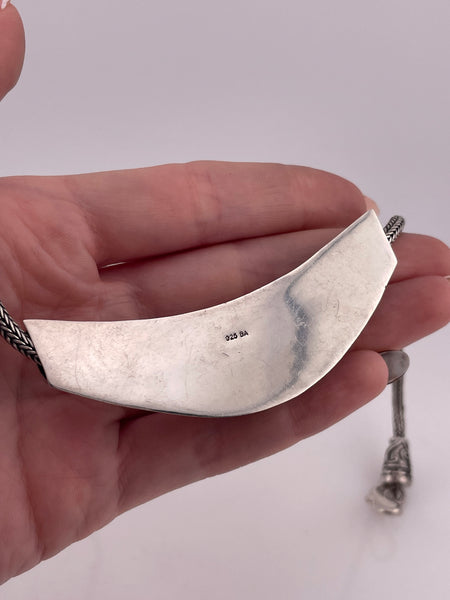 sterling silver 17 1/2" heavy onyx necklace