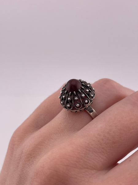 size 6.5 sterling silver mahogany obsidian ring