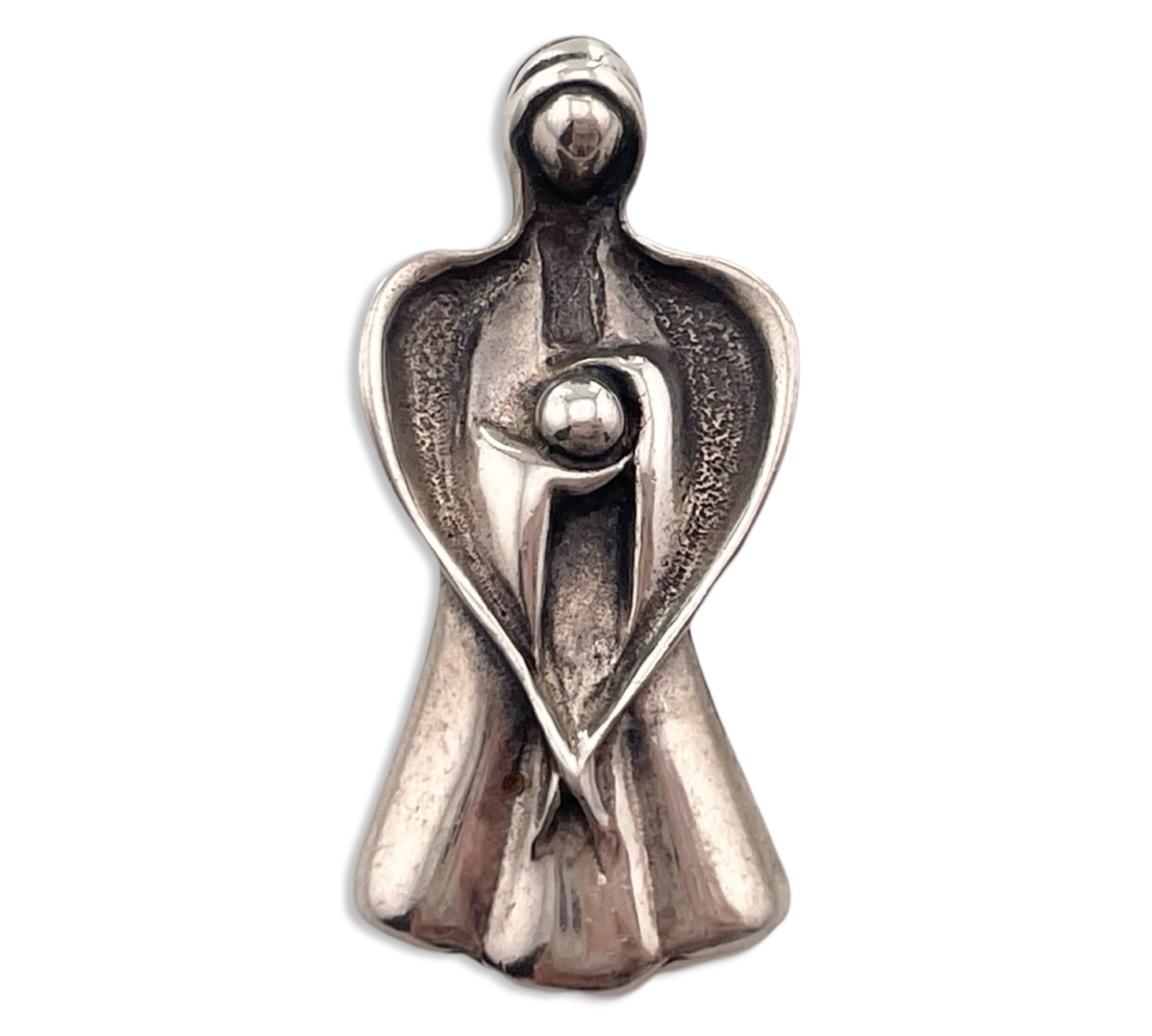 sterling silver angel w/ orb pendant