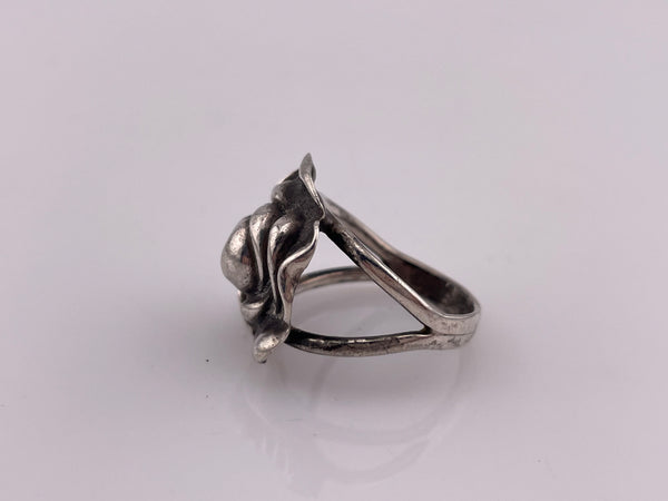 size 6.5 sterling silver rose flower ring