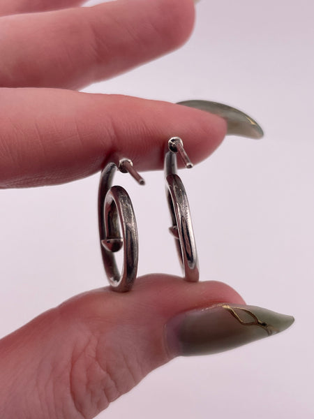 sterling silver swirl post earrings