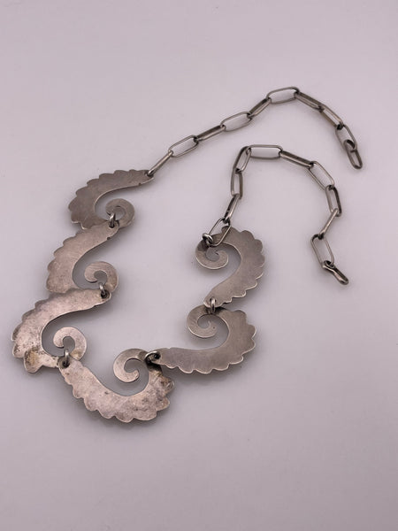 sterling silver stoneless sandcast necklace